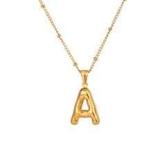 Bubble Letter Inital Necklace