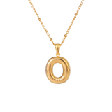Bubble Letter Inital Necklace