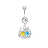 Silver Crazy Cat Belly Bar
