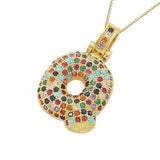 Multicolour Icy Bubble Letter Inital Necklace