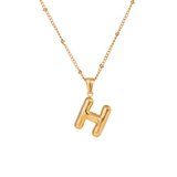 Bubble Letter Inital Necklace