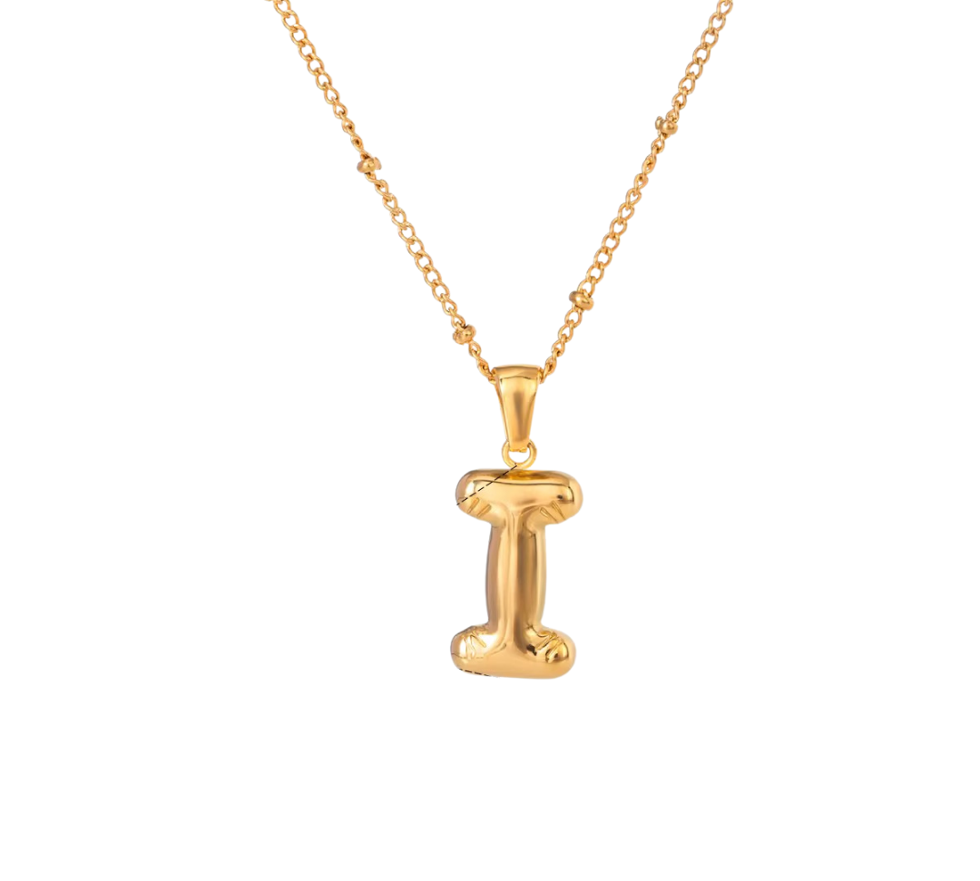 Bubble Letter Initial Necklace