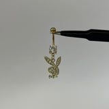 Gold Diamanté Bunny Belly Bar