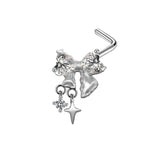Silver Bow Nose Stud