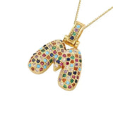 Multicolour Icy Bubble Letter Inital Necklace