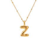 Bubble Letter Inital Necklace