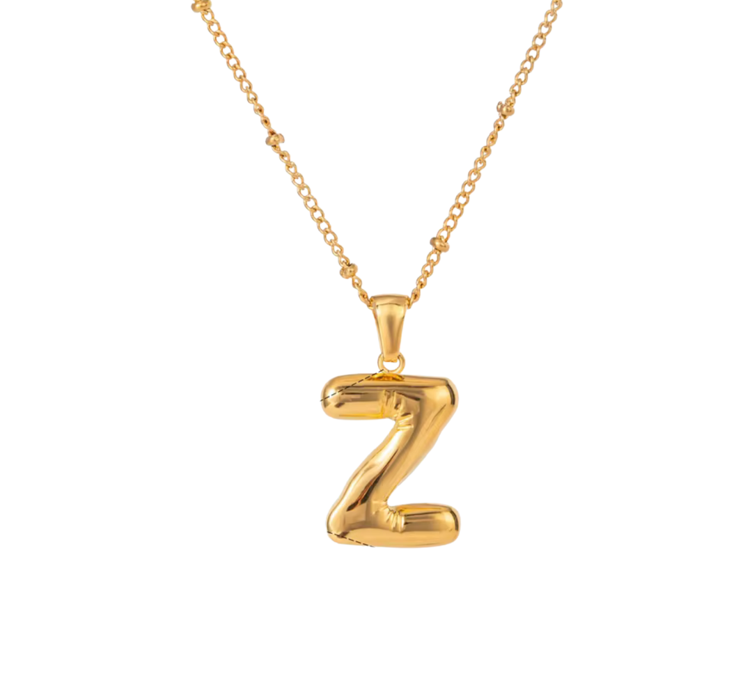 Bubble Letter Initial Necklace