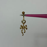 Gold Dangling Ribbon Belly Bar