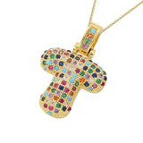 Multicolour Icy Bubble Letter Inital Necklace