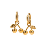 Gold Cherry Earrings