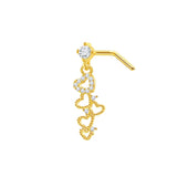 Love Hearts Dangling Nose Stud