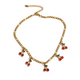 Red Cherry Charm Necklace