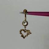 Gold Geometric Love Belly Bar