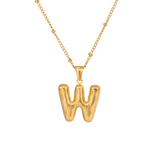 Bubble Letter Inital Necklace
