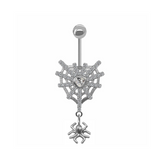 Silver Spider Web Belly Bar