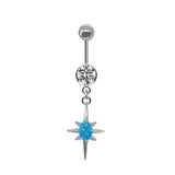 Silver Blue Shooting Star Belly Bar