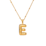 Bubble Letter Inital Necklace