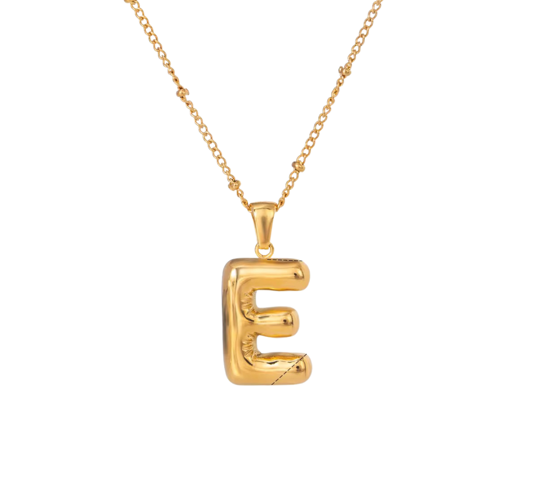 Bubble Letter Initial Necklace