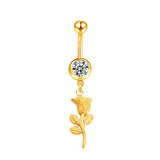 Gold Flower Belly Bar