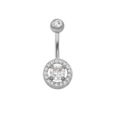 Silver Circle Belly Bar