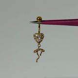 Gold Diamanté Drip Belly Bar