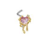 Pink Love Dripping Nose Stud