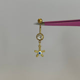 Gold Evil Eye Starfish Belly Bar