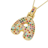Multicolour Icy Bubble Letter Inital Necklace
