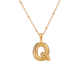 Bubble Letter Inital Necklace