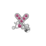 Silver Love Helix Piercing