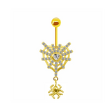 Gold Spider Web Belly Bar