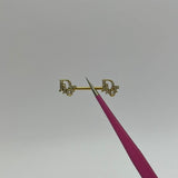 Gold Diamanté D Nipple Bars