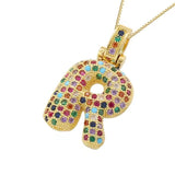 Multicolour Icy Bubble Letter Inital Necklace