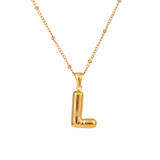 Bubble Letter Inital Necklace