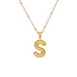 Bubble Letter Inital Necklace