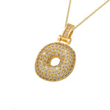Gold Icy Bubble Letter Initial Necklace