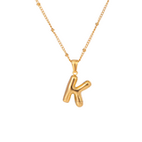 Bubble Letter Inital Necklace
