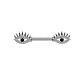 Silver Evil Eye Nipple Bars