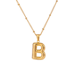 Bubble Letter Inital Necklace