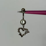 Silver Geometric Love Belly Bar