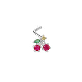 Silver Cherry Nose Stud