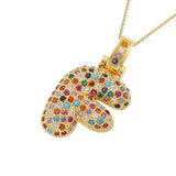 Multicolour Icy Bubble Letter Inital Necklace