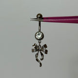 Silver Ribbon Bow Belly Bar