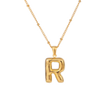 Bubble Letter Inital Necklace