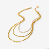 Pearl Layered X3 Necklace