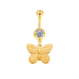 Gold Butterfly Belly Bar