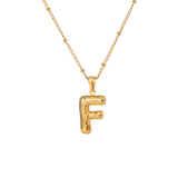 Bubble Letter Inital Necklace