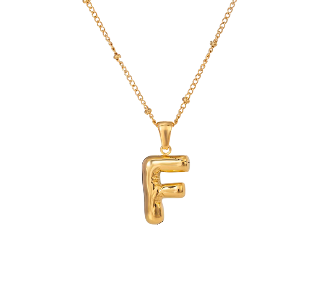 Bubble Letter Initial Necklace
