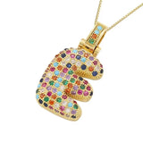 Multicolour Icy Bubble Letter Inital Necklace