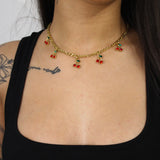 Red Cherry Charm Necklace